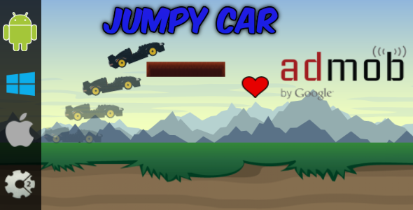 Jumpy Car - HTML5 Game + Admob (Construct 2 - CAPX)