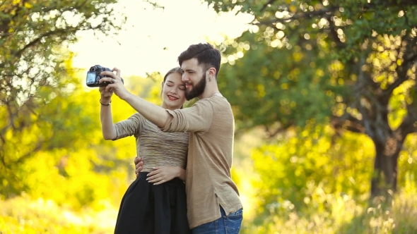 Couple Doing Selfie Camera