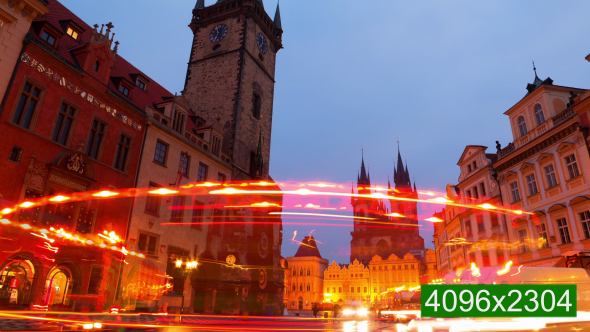 Cloudy Morning at the Old Town Square of Prague