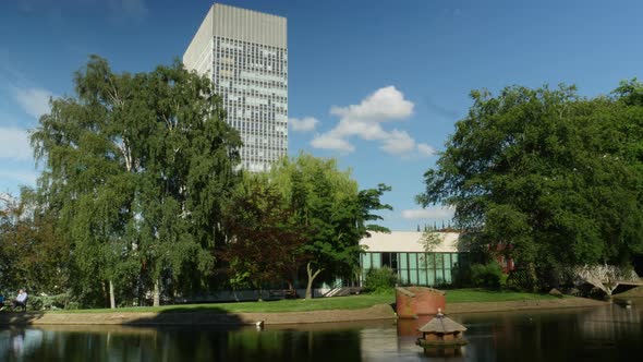 Timelapse of The Arts Tower from The University of Sheffield Tall Building Summer Sunny day with Wes