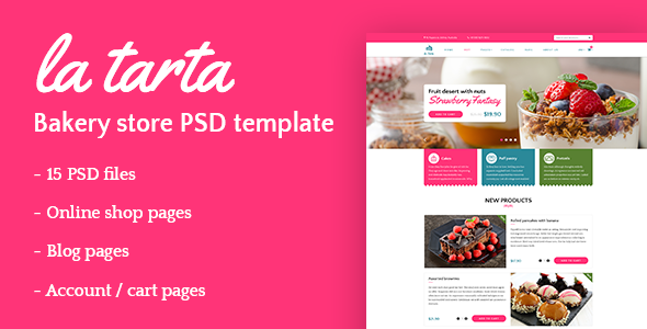 La tarta - Bakery Shop PSD Template