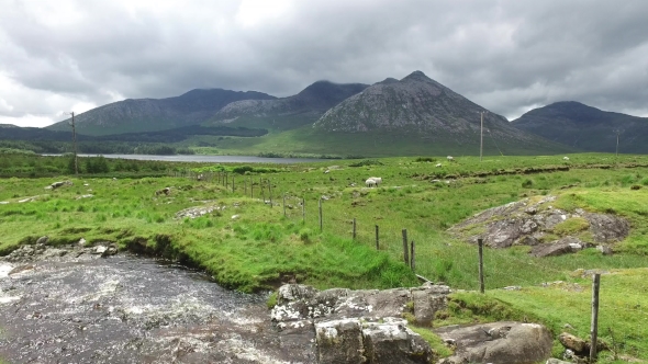 River And Hills At Connemara In Ireland 37