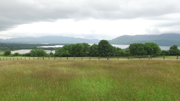 View To Lake And Field At Connemara In Ireland 52