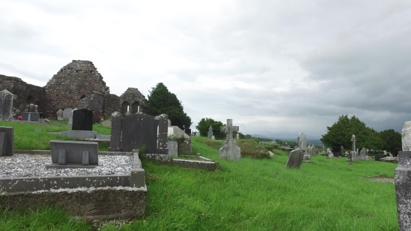 Old Celtic Cemetery Graveyard In Ireland 64