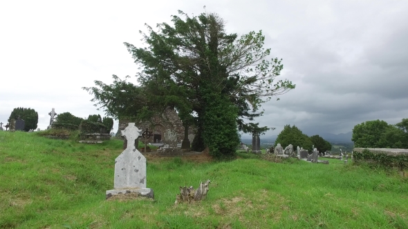 Old Celtic Cemetery Graveyard In Ireland 62