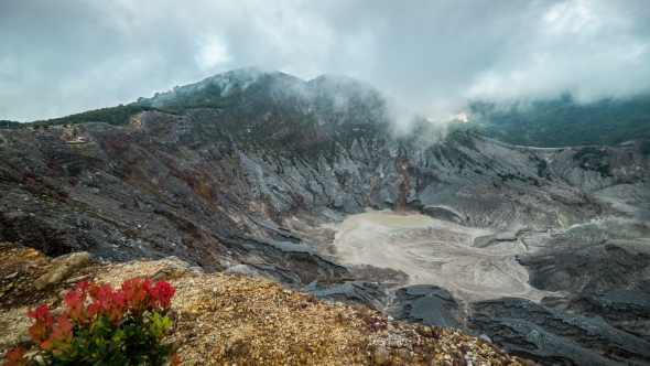 Tangkuban Perahu, The Volcanic Crater In Lembang, West Bandung, Indonesia.   - Java, Indonesia, June