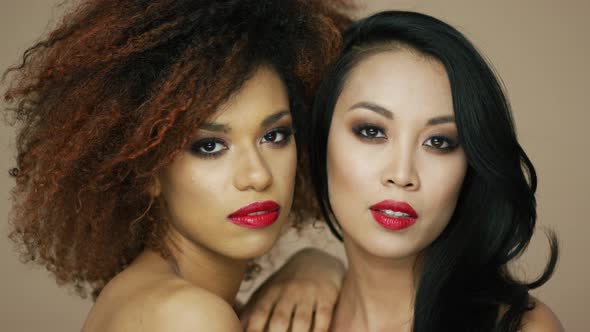 Young Attractive Women Posing in Studio