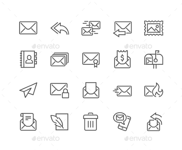 Line Mail Icons