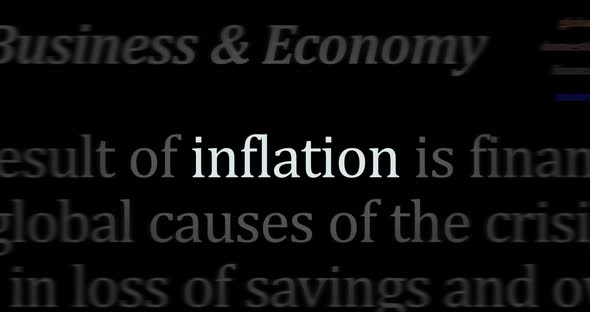 Headline news titles media with inflation, recession and economy crisis seamless looped