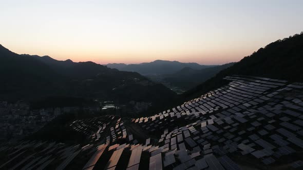 Solar power station in montain