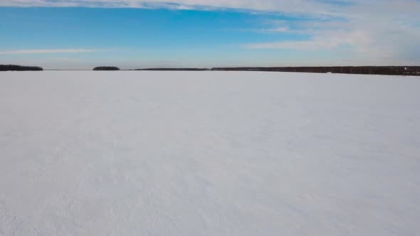 Winter Snow Field. Winter Landscape.