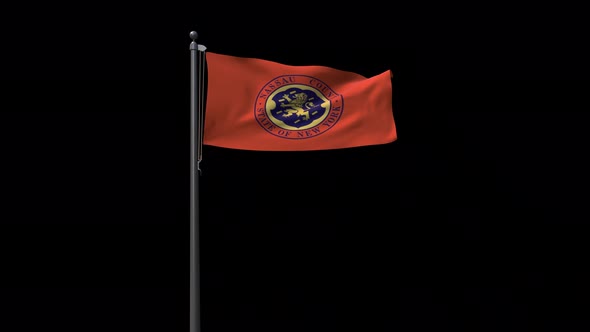 Flag Of Nassau County With Alpha 4K 