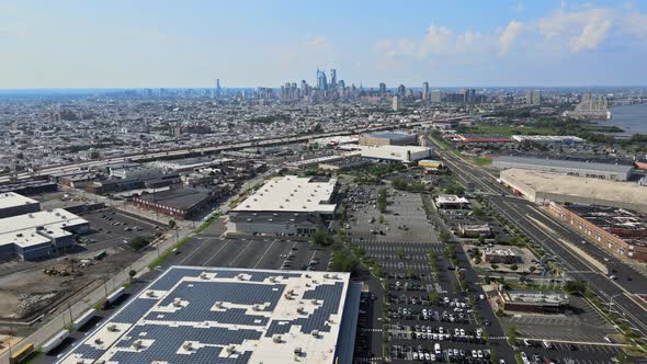 Perspective at Philadelphia Aerial Overhead Aerial View of the Suburban Area in the Shopping Plaza