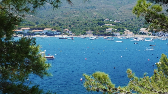 Beautiful View Of The Sea With Yachts And Boats