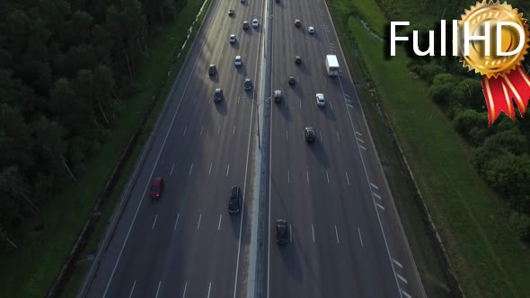 Aerial View of Traffic on a Motorway Ring Road