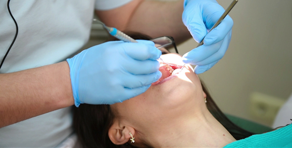 Dentist Examines Teeth