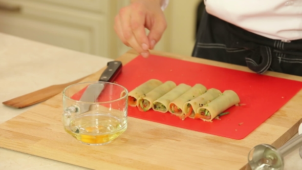 Cannelloni Stuffed With Vegetable Mix