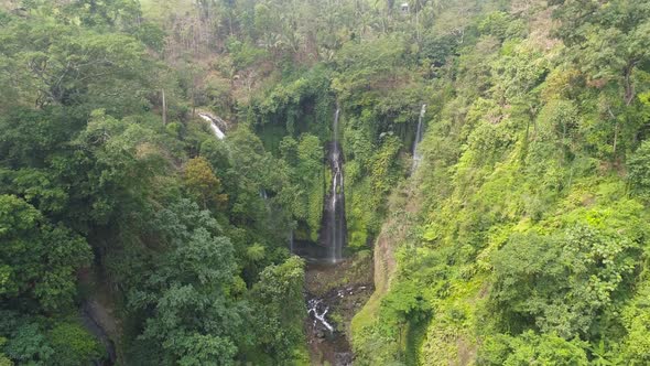 Beautiful Tropical Waterfall Bali,Indonesia.