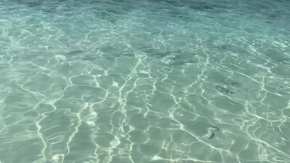 Crystal clear water in Similan and you can see fish swimming in the sea.