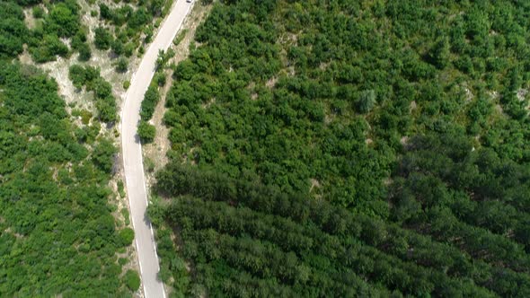 Around Mont Ventoux in Provence in France from the sky