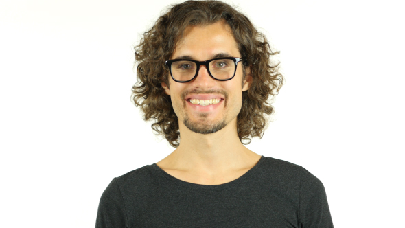 Smiling Young Man w/ Curly Hairs