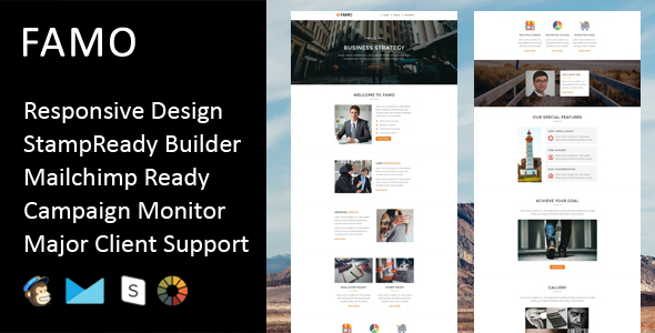Famo - Multipurpose Responsive Email Template + Stampready Builder
