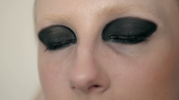  Portrait Of Woman Eye With Black Feather,  Eye