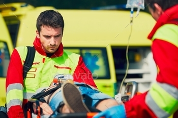 the patient after resuscitation for transport to the hospital.