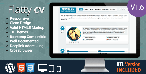 Flatty CV - Responsive Resume Template