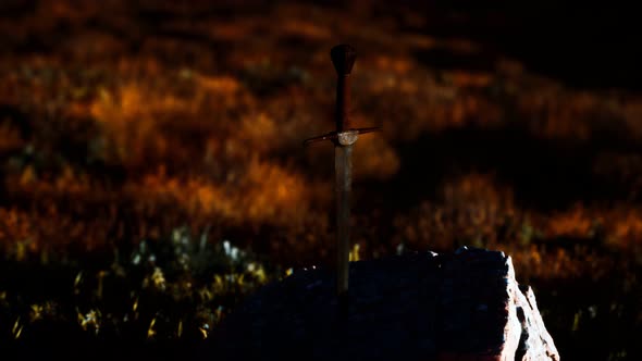 Famous Sword Excalibur of King Arthur in the Rock alt