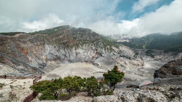 Crater of Tangkuban Perahu Near Bandung in Jawa, Indonesia