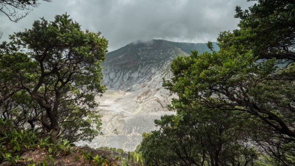 Travelling Around The Mountain Of Tangkuban Perahu In Bandung, Indonesia.   - Java, Indonesia, June