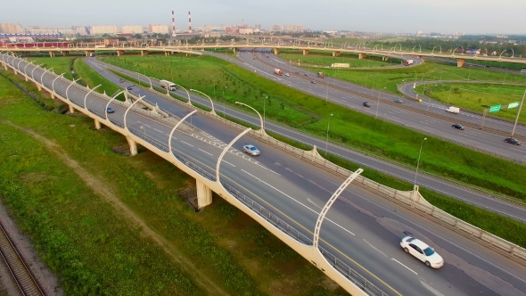 Aerial View Of Highway Junction