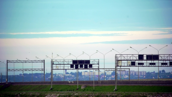 Morning Highway With Seagull Birds