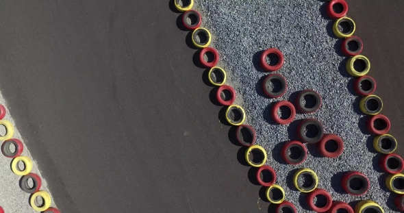 Kart Racing. Aerial Shot