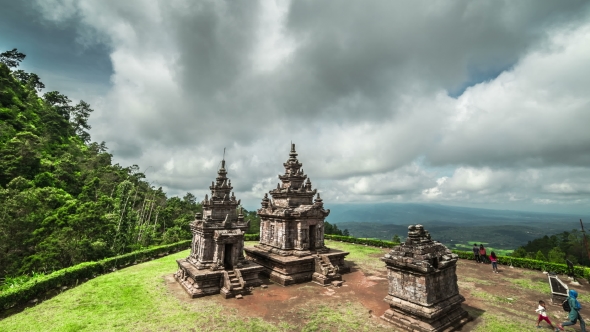 Ancient Hindu Temple Gedong Songo In Central Java, Indonesia