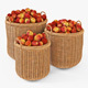 Wicker Basket 07 (Toasted Oat Color) with Apples - 3DOcean Item for Sale