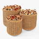 Wicker Basket 07 (Toasted Oat Color) with Mushrooms - 3DOcean Item for Sale