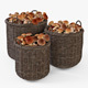 Wicker Basket 07 (Walnut Brown Color) with Mushrooms - 3DOcean Item for Sale