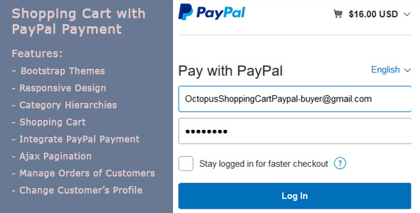 OctopusCodes - Shopping Cart with Paypal Payment