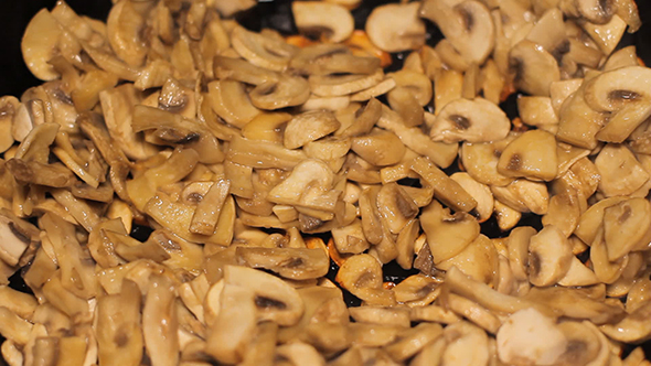 Fry Mushrooms in a Frying Pan