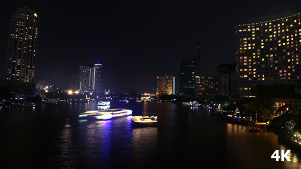 Life On River At Night