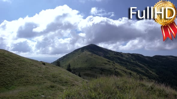 Mountain Landscape, Running Clouds With Mountain