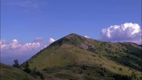 Mountain Landscape, Running Clouds With Mountain