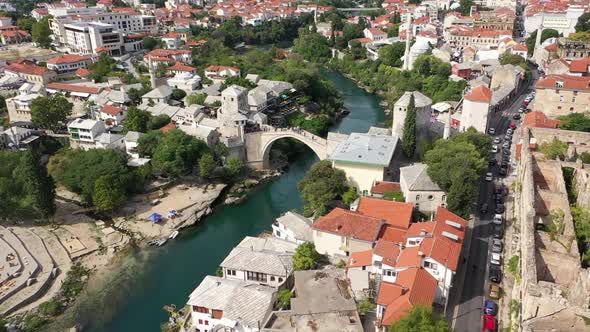 Old Bridge Stari Most, Aerial View