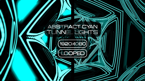 Abstract Cyan Tunnel Lights VJ Pack