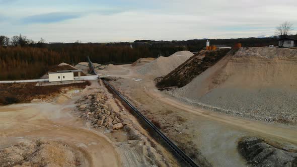 Gravel pit drone video