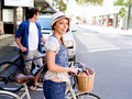Beautiful woman riding on bike - PhotoDune Item for Sale