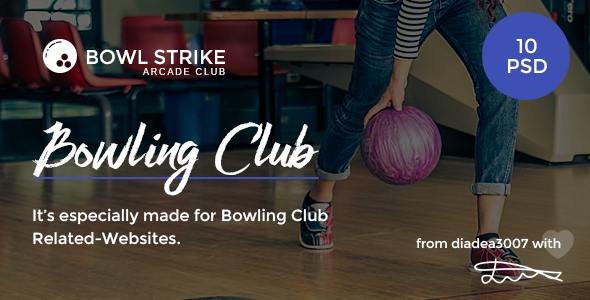 Bowl Strike - Bowling Arcade Club PSD Template