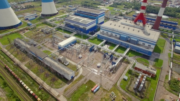 Aerial View Of Power Plant